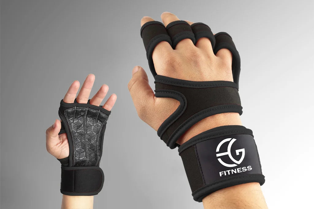 Black Color Gym Gloves in Pakistan with Wrist Wraps