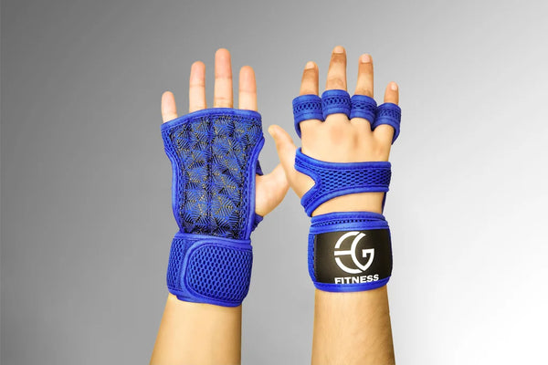 Mesh One Color Slingshot Weightlifting Gym Gloves With Fitness Wrist Wraps