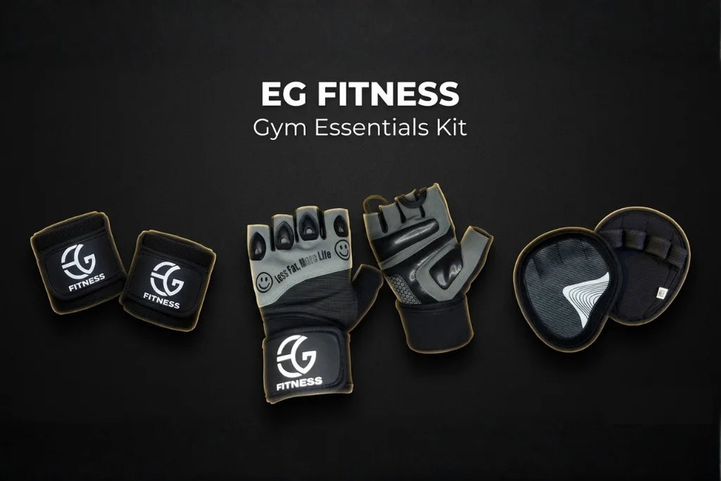 EG Fitness Gym Essentials Kit — Gym Gloves, Wrist Wraps and Hand & Palm
Grippers bundle at a discounted price in Pakistan. Shop at egfitness.shop