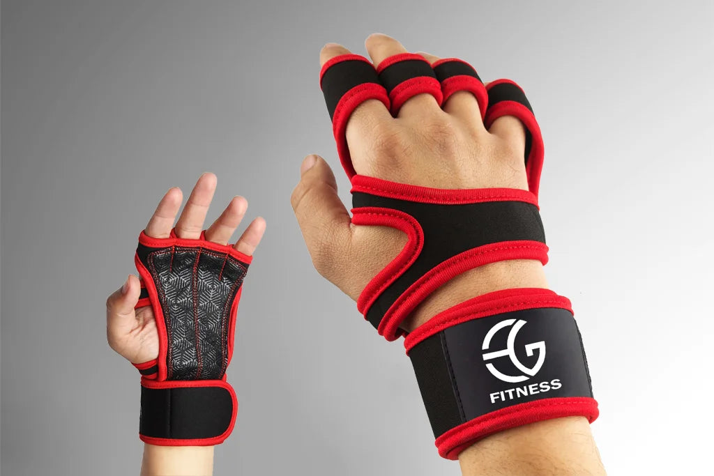 Red Color Gym Gloves for Weightlifting in Pakistan
