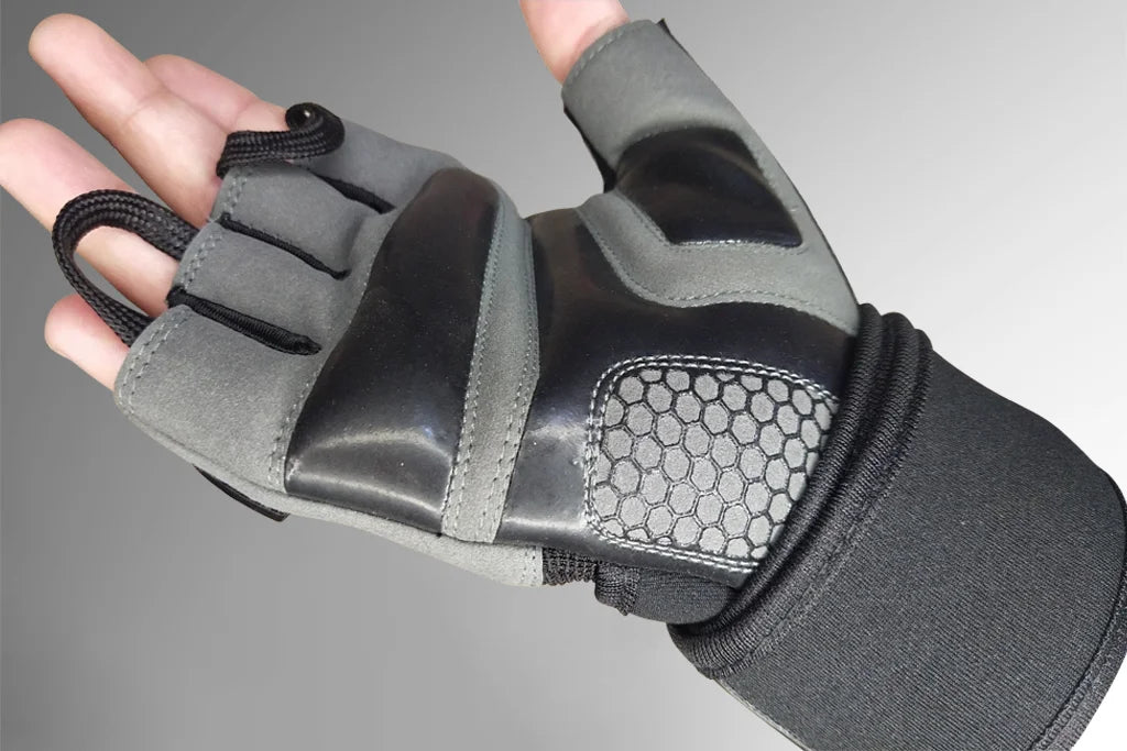 Weightlifting Gym Gloves Fitness Wrist Wraps Exercise Black and Gray | Gloves for Workout | Sports Gloves